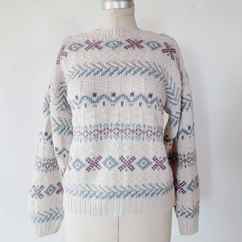 Vintage LL Bean Sweater Boxy Fisherman Pullover